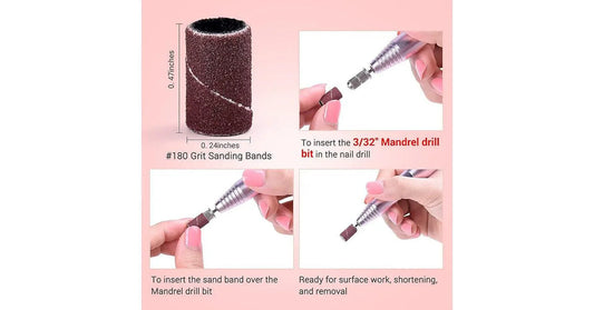 Melodysusie Sanding Bands Kit (with mandrel) - 80 grit - 100/pack